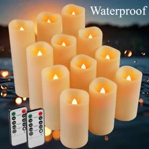 12Pcs Flameless Led Candles 4" 5" 6" 7" Candles with 2 Remote Control for Wedding Birthday Christmas Decor
