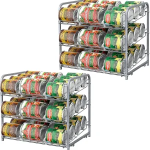 Stackable 2-piece can dispenser in the pantry, small space storage rack can hold up to 36 cans