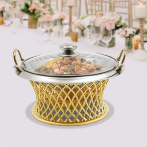 9.45in Buffet Chafing Dish, Round With Lid