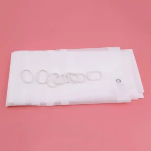 Plastic Waterproof Shower Curtain Transparent White Stripe Bathroom Curtain Luxury Bath Curtain