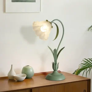 French Romantic Flower Retro Lamp, Bedside Table Light, Acrylic Shade