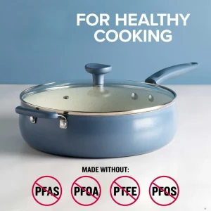 5 quart ceramic non-stick large aluminum pan, durable and easy to clean