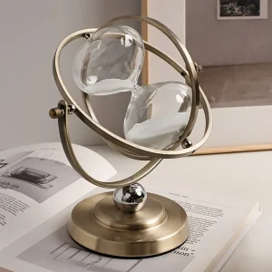 Vintage Hourglass 30 Minute Sand Clock Timer, Rotating Antique Design