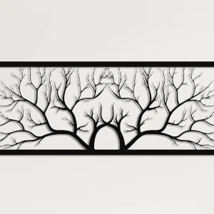 Metal Tree Branch Wall Art Decoration (59" W x 21" H / 150x53cm)
