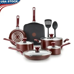 12-Piece Non-Stick Cookware Set Easy Care Dishwasher Safe Aluminum with Vented Lids and Spatula