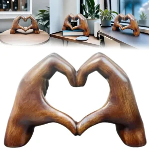 Love Heart Hand Resin Sculpture for Home Office Decor Bedroom