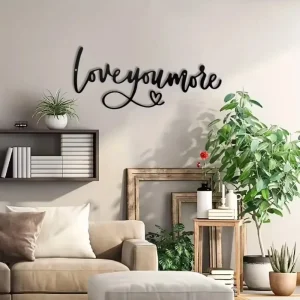 Adorable 1pc 'Love You More' Metal Wall Sign