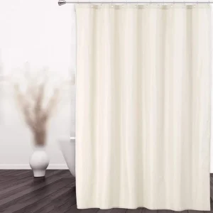 Hotel Quality 100% Waterproof Fabric Shower Curtain Liner with Magnets, Ivory