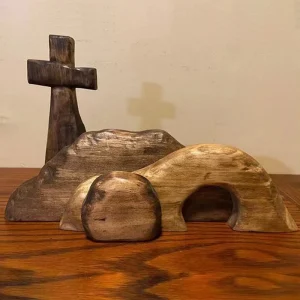 4pcs/set Wooden Easter Tomb Decor