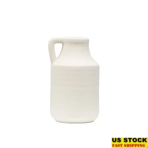 Handcrafted White Decorative Vase 9 Inch