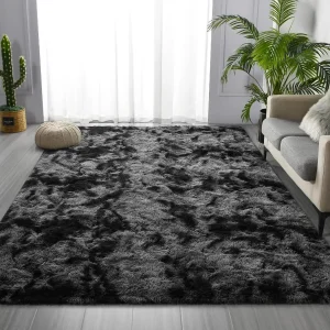 Lochas Super Soft Plush Shaggy Fluffy Tie Dye Rugs for Living Room Bedroom Kids Room