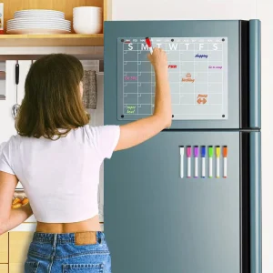 Magnetic Dry Erase Calendar for Fridge - Monthly & Weekly Planner - Reusable Whiteboard - Perfect Kitchen Accessory