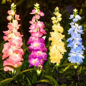 4 Pack Upgraded Solar Garden Lights with 36 LEDs, Solar Lights for Yard Patio