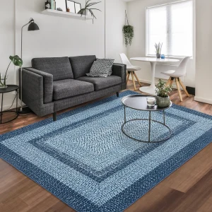 Area Braided Printed Rug Living Room,Bedroom, Kitchen,Machine Washable
