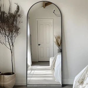 Arch Floor Mirror, 58"x18" Full Length Mirror - Freestanding with Stand for Bedroom or Living Room