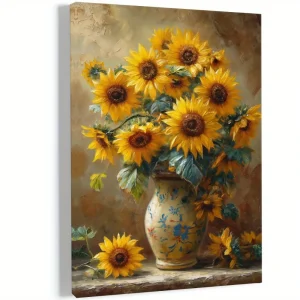 An Art Deco sunflower canvas print 16 x 24