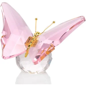 Crystal-Like Pink Butterfly Decor Figurine