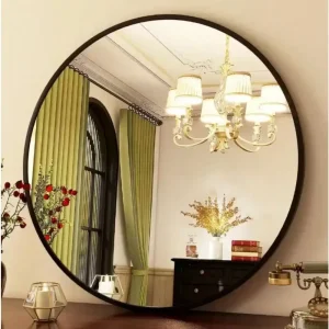 Mirror with Brushed Aluminum Alloy Frame, For Entryway, Bedroom Vanity, Living Room, Hallway Decor