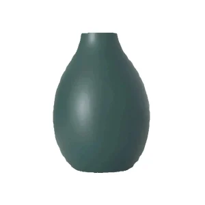 Matte Teal Ceramic Vase 9 Inch Tall Modern Style For Living Room Kitchen Home Decor Decorative Accent