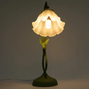 110V 60W Table Lamp Green E26 Flower Shape Glass