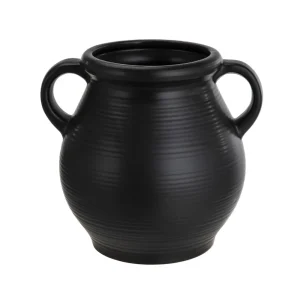 Ribbed Ceramic Vase with handles, Antique-Inspired Home Décor