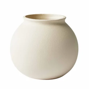 Matte Ceramic Round Vase Decorative Soft Minimalist Design 6.69 inch Elegant Centerpiece