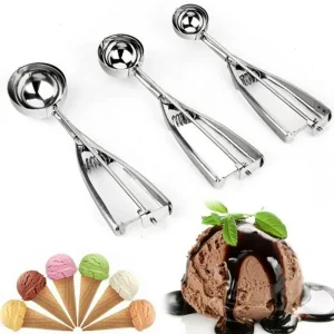 3PCS Stainless Steel Ice Cream Scoop Potato Scoop Spherical Mould Kitchen Tool